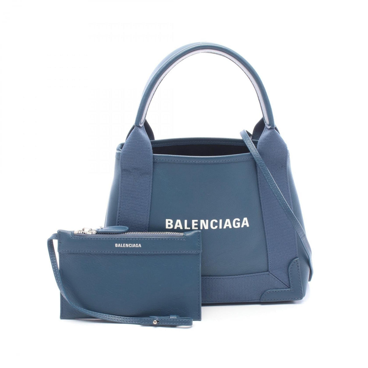 Balenciaga Navy Cabas XS · Leather