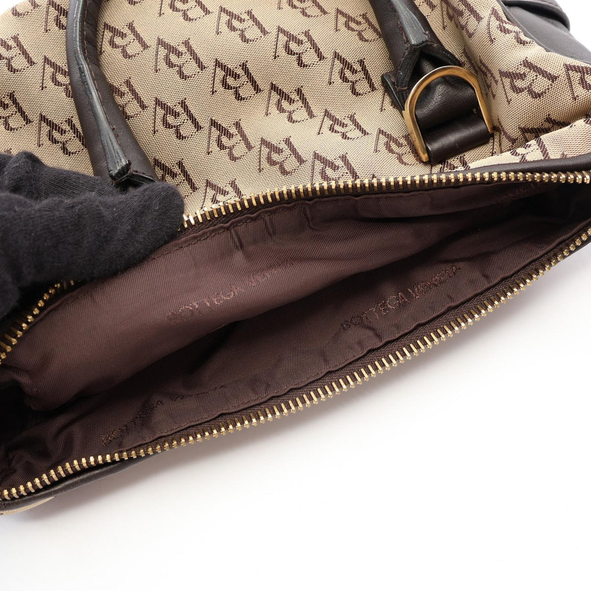 Bottega Veneta Canvas Leather Handbag