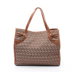 Fendi Zucchino · Canvas Leather Tote