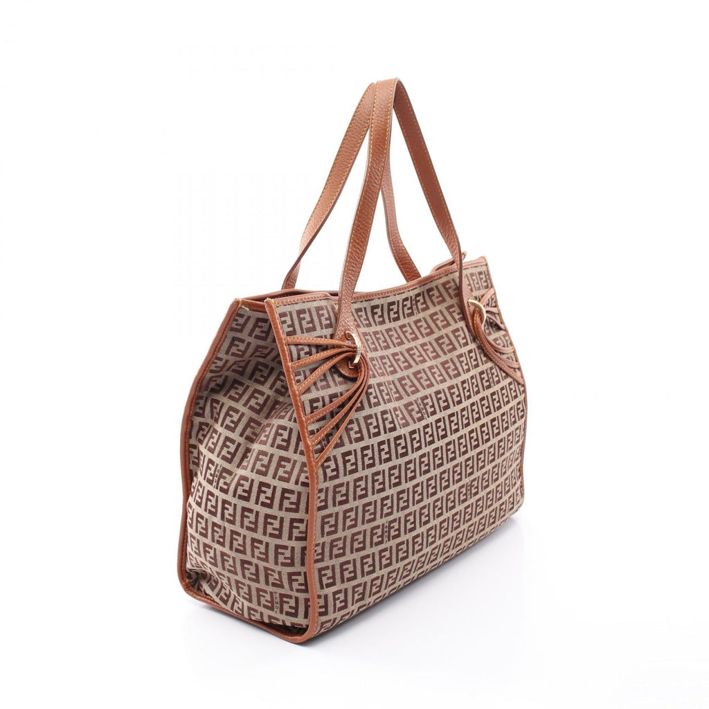 Fendi Zucchino · Canvas Leather Tote