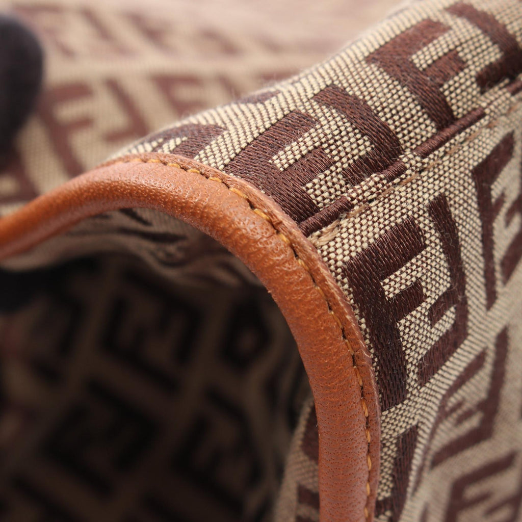 Fendi Zucchino · Canvas Leather Tote