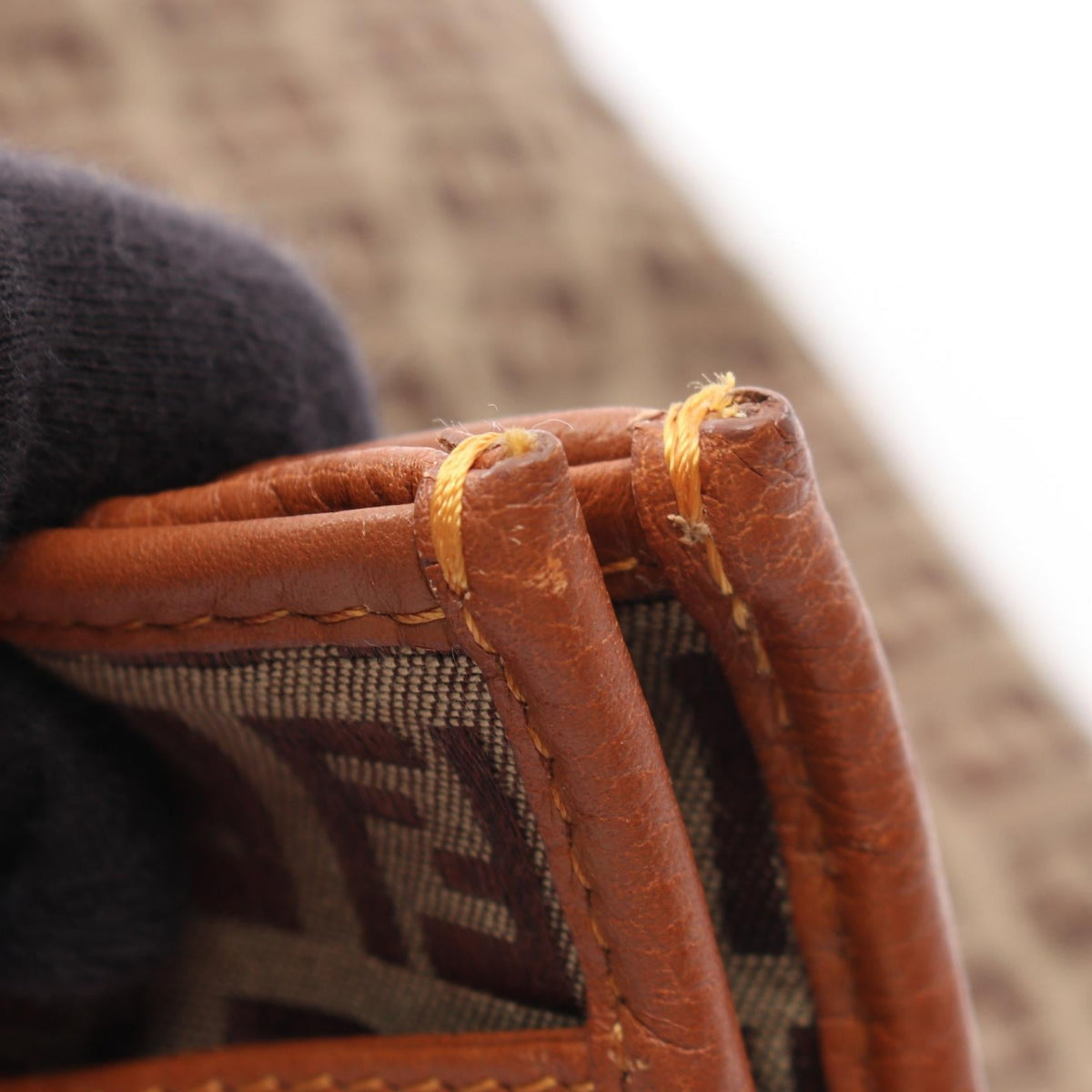 Fendi Zucchino · Canvas Leather Tote