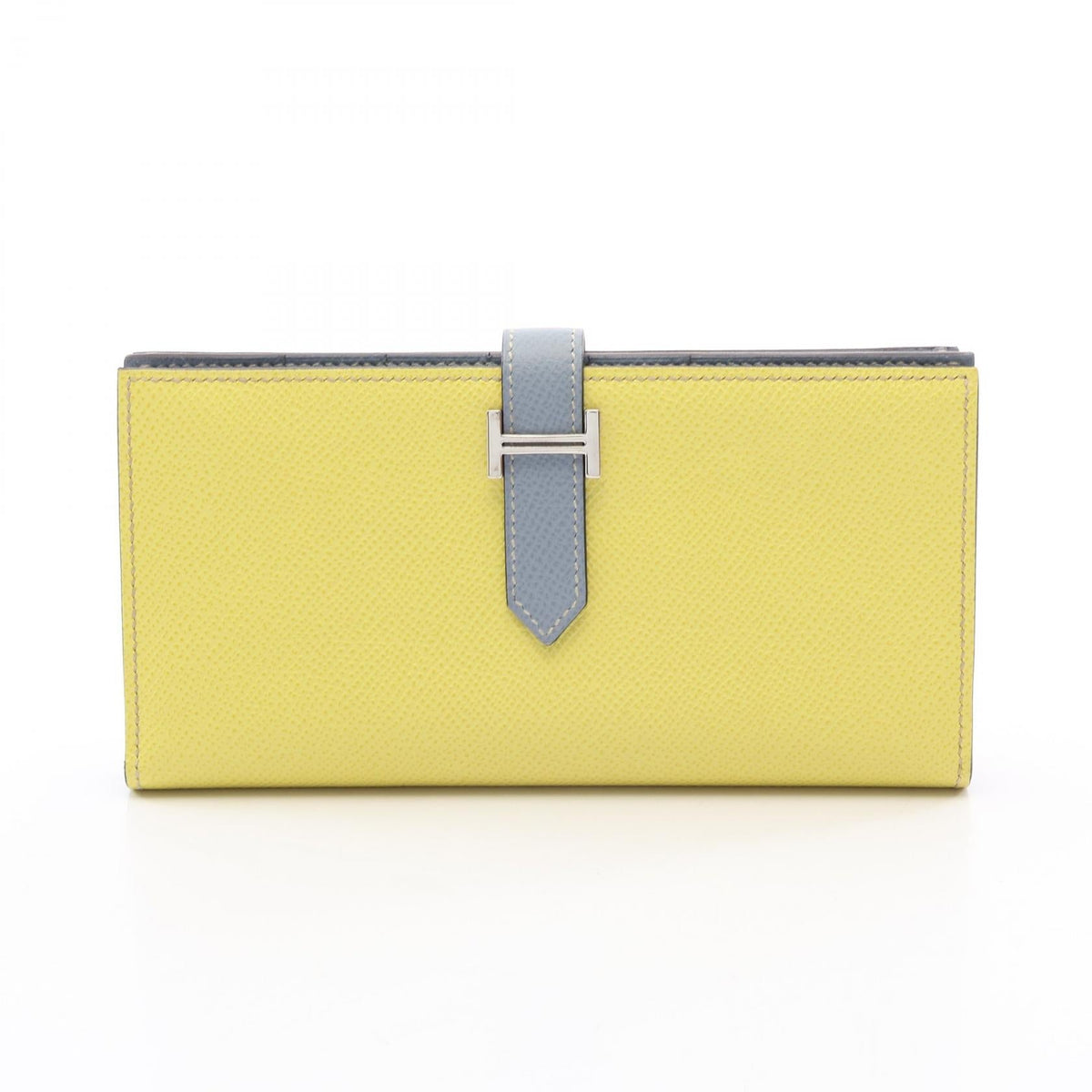 Hermès Bearn Soufflet · Soufre Blue Lin · Epsom