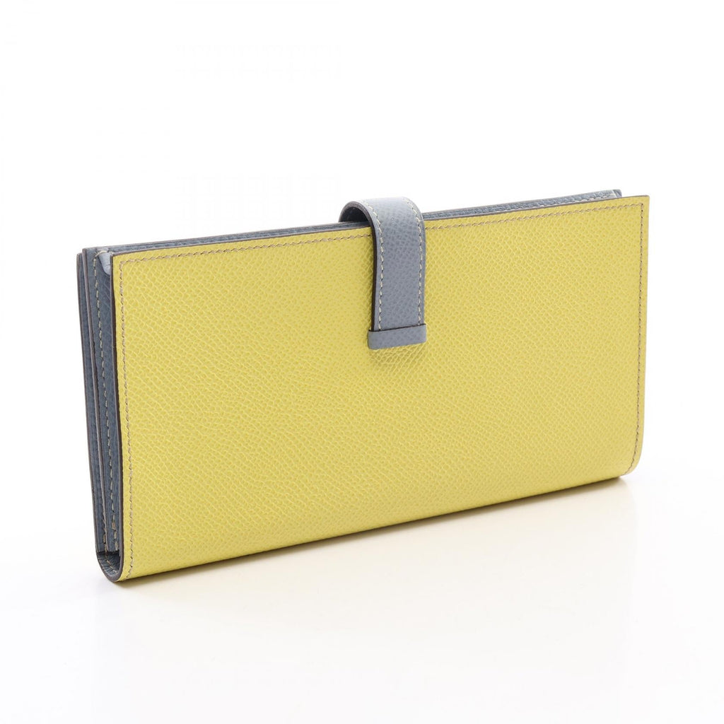 Hermès Bearn Soufflet · Soufre Blue Lin · Epsom