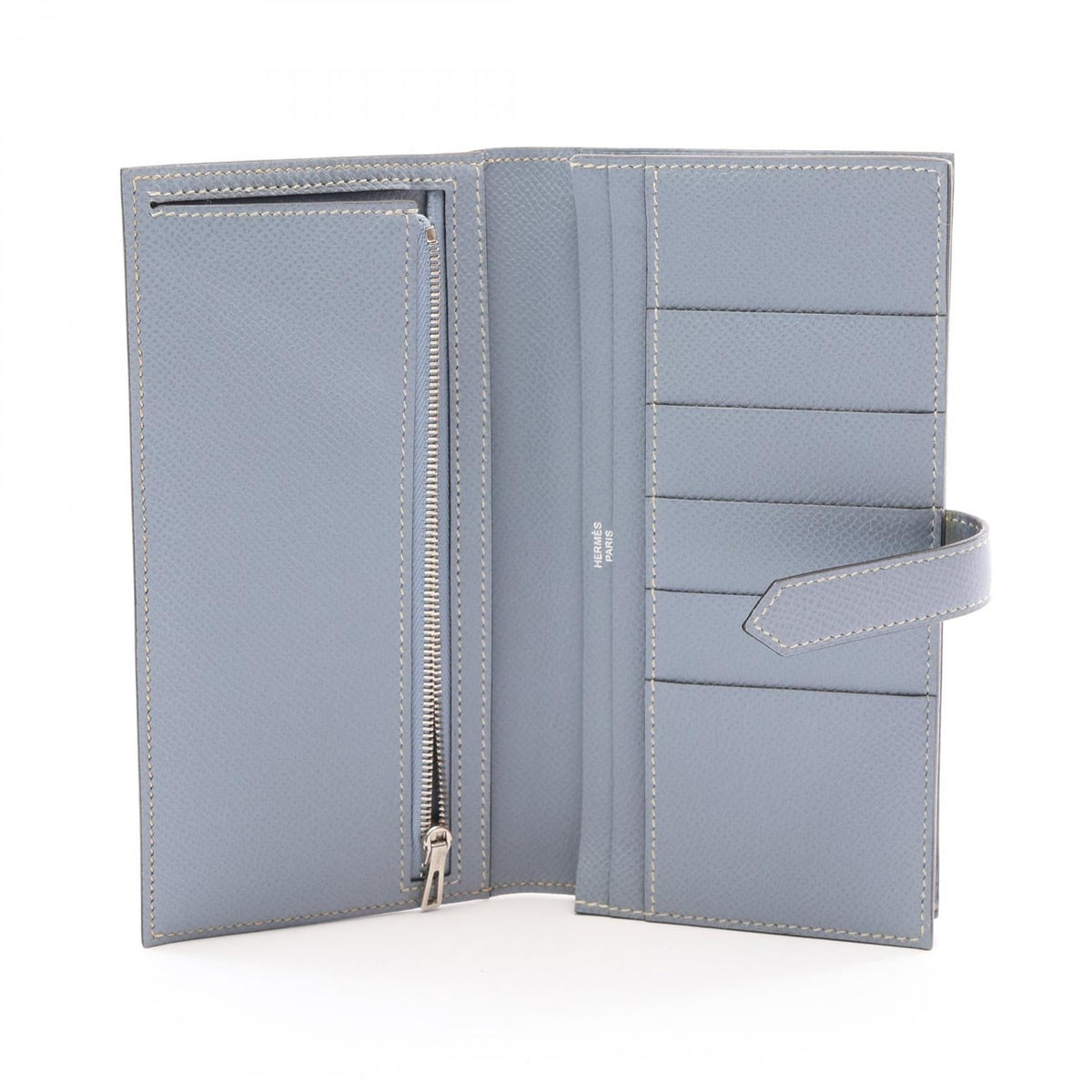 Hermès Bearn Soufflet · Soufre Blue Lin · Epsom