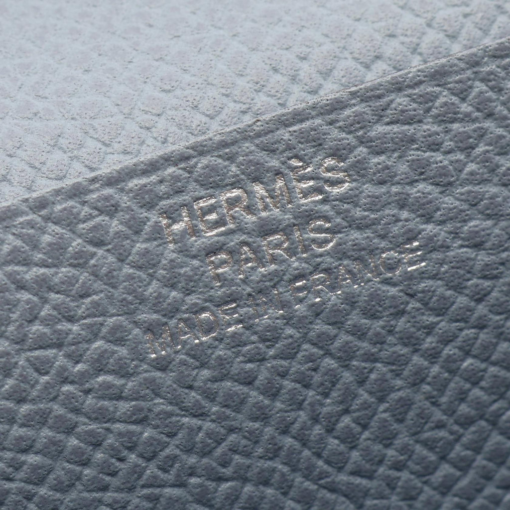 Hermès Bearn Soufflet · Soufre Blue Lin · Epsom