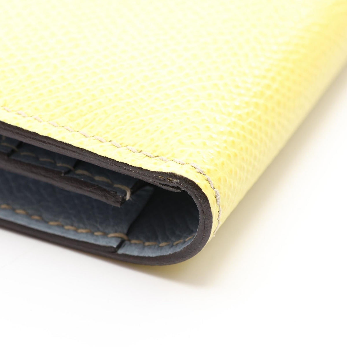 Hermès Bearn Soufflet · Soufre Blue Lin · Epsom
