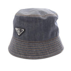 Prada Triangle Logo · Denim Bucket Hat