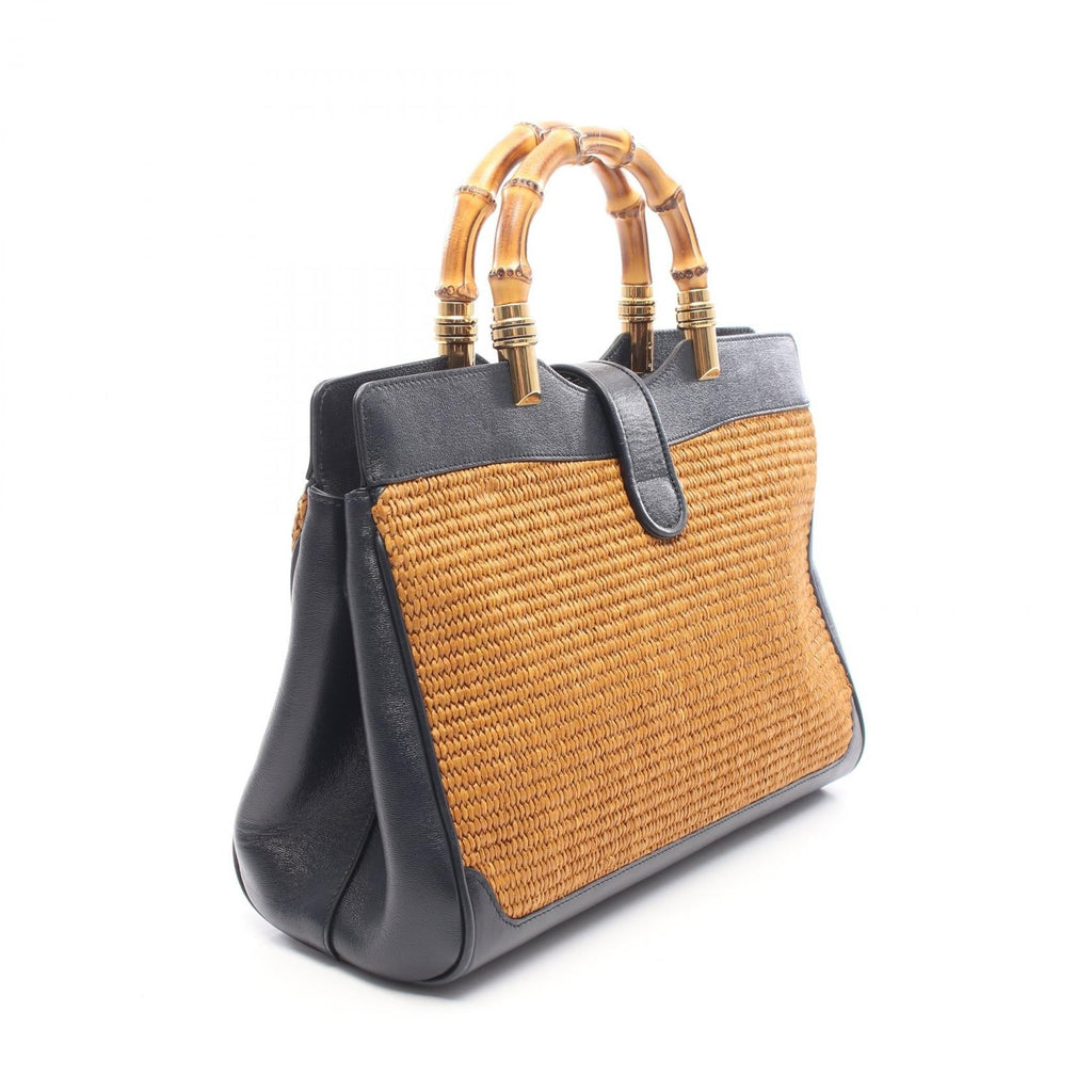 Gucci GG Marmont · Bamboo · Leather Straw