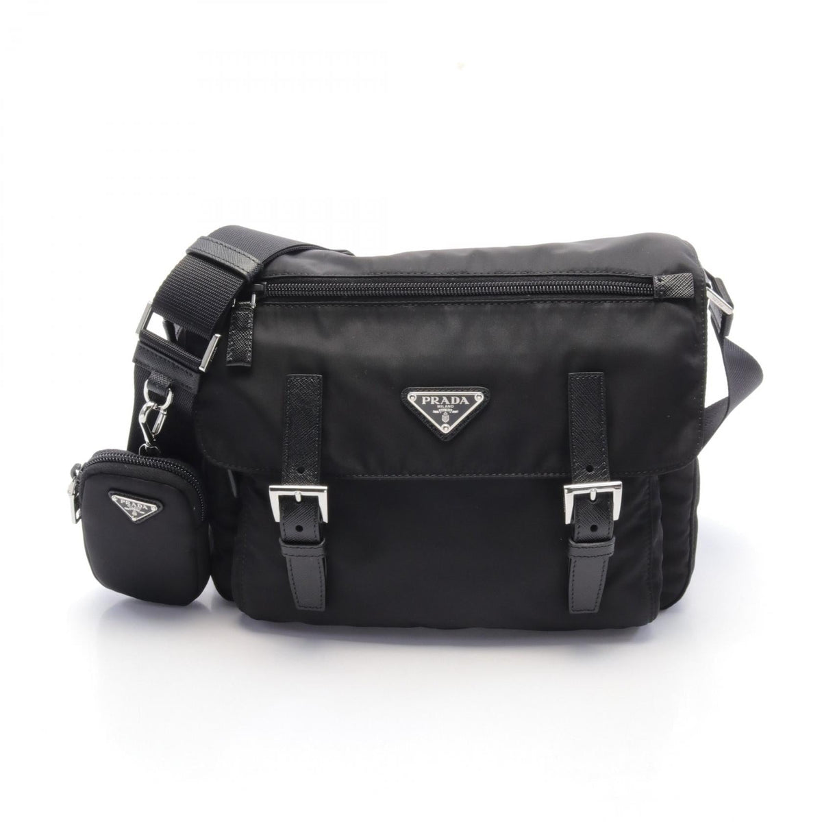 Prada Vela · Nylon Saffiano Shoulder Bag