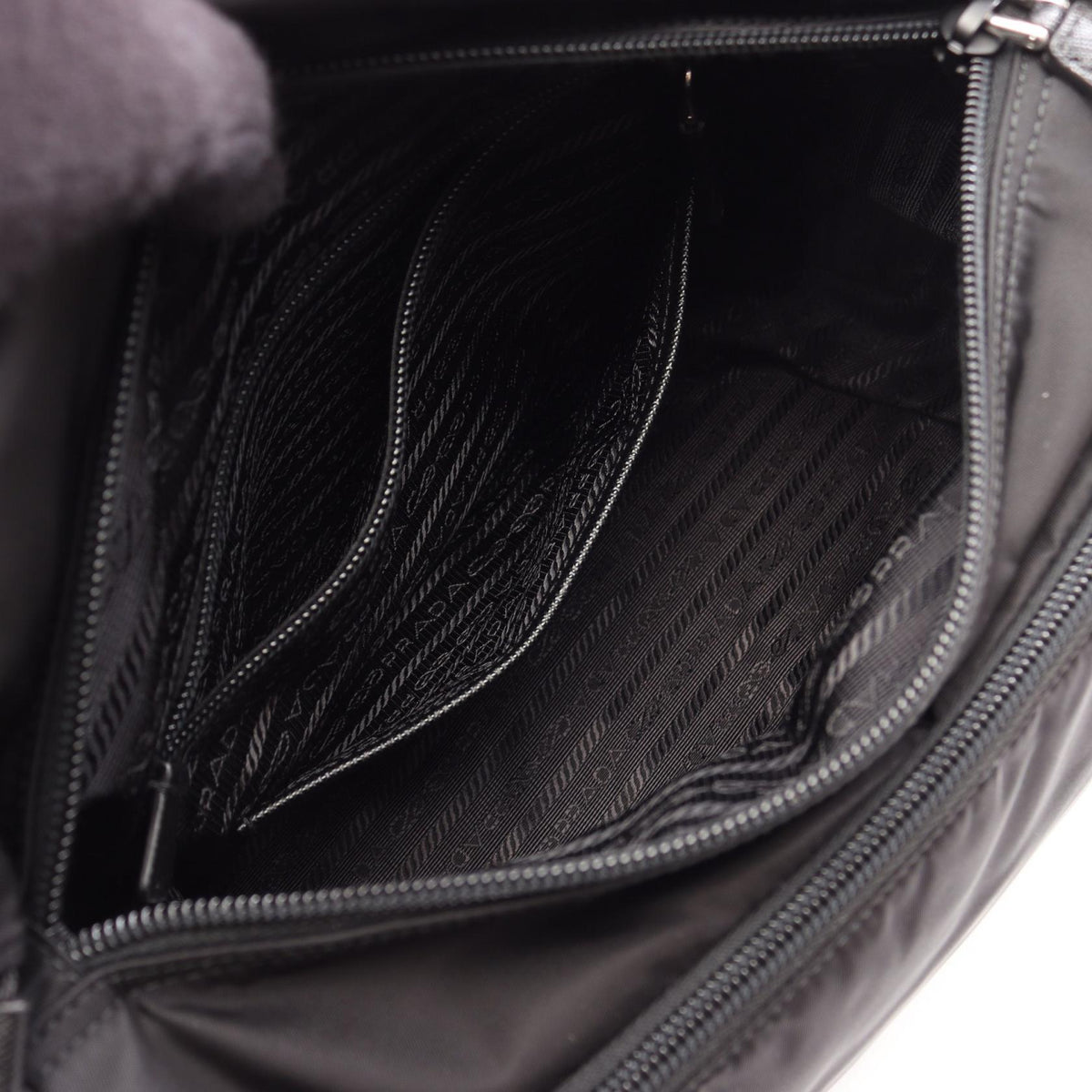Prada Vela · Nylon Saffiano Shoulder Bag