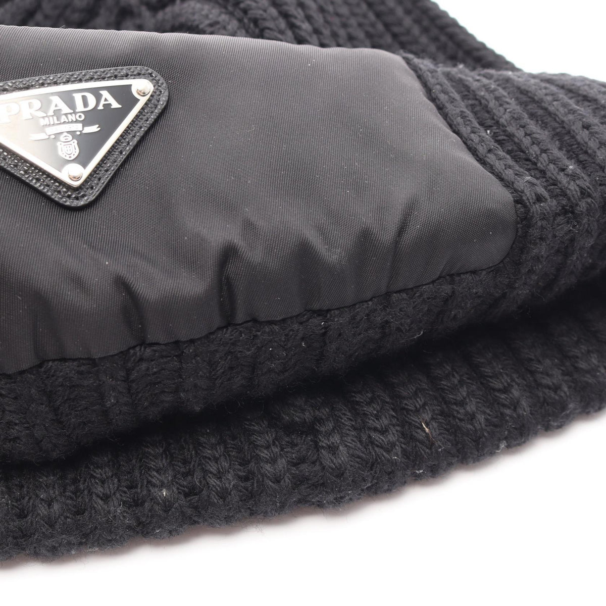 Prada Re-Nylon · Triangle Logo Knit Cap