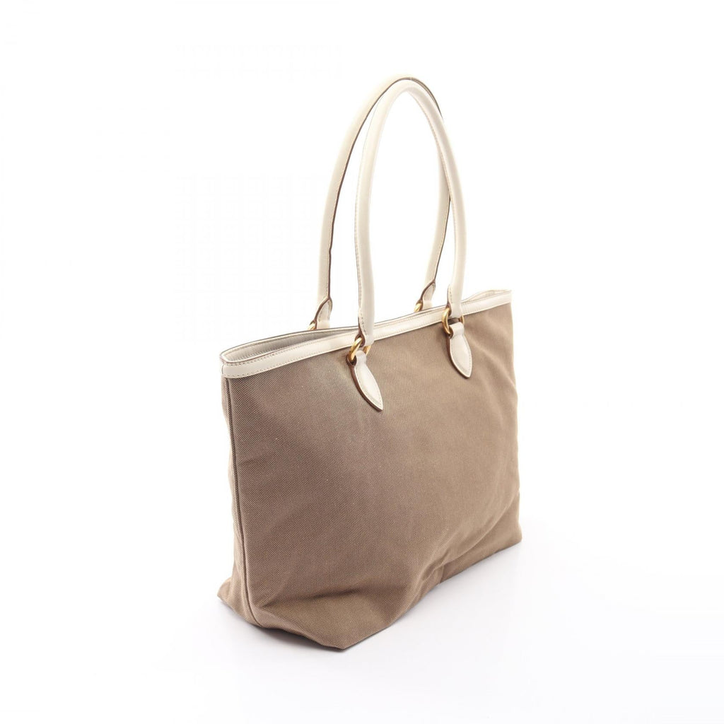 Prada Logo Jacquard · Canvas & Leather Tote