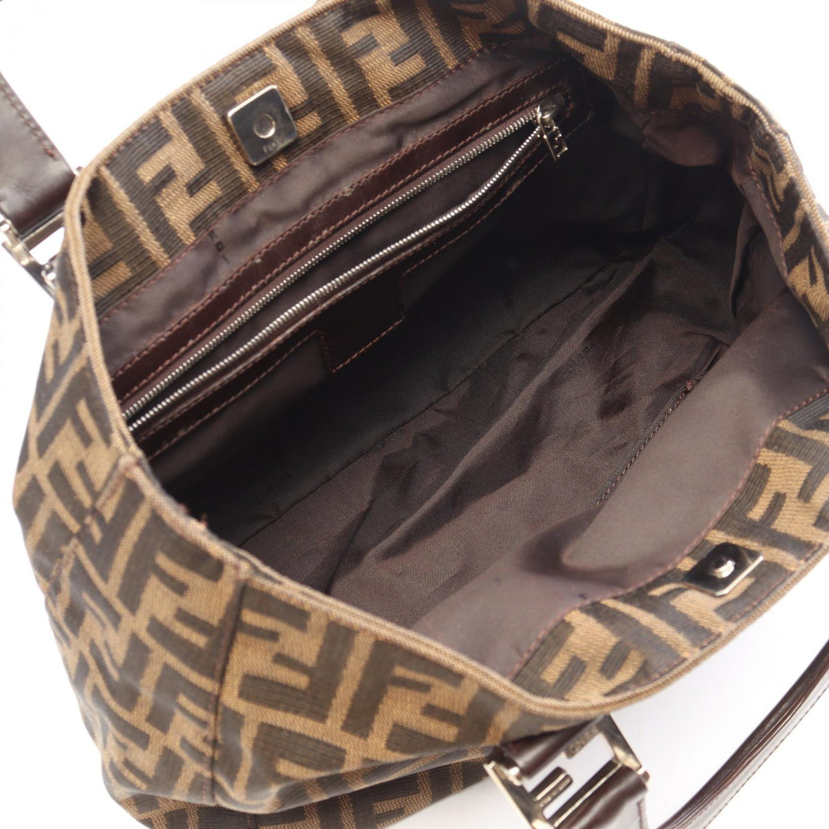 Fendi Zucca · Canvas Leather Tote