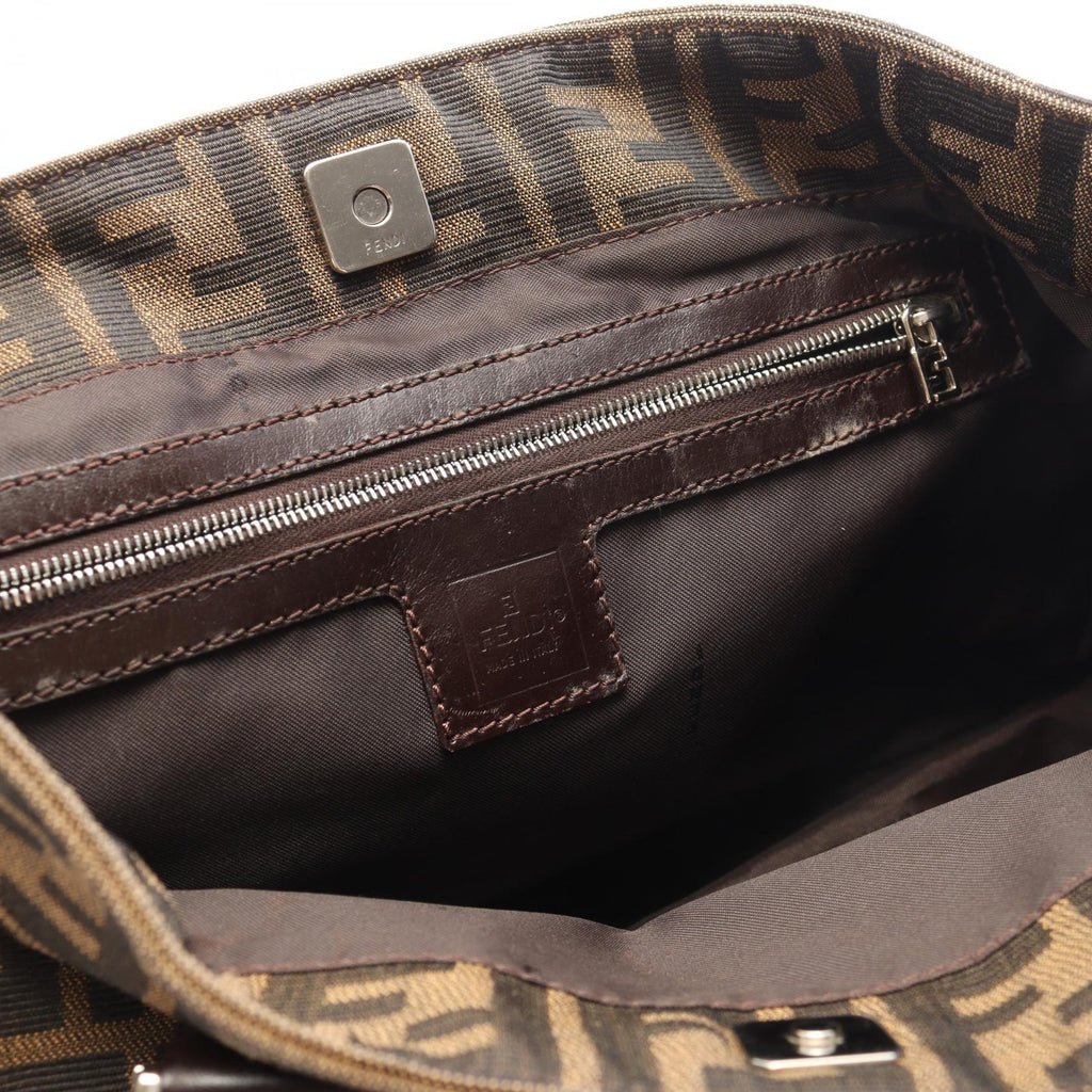 Fendi Zucca · Canvas Leather Tote