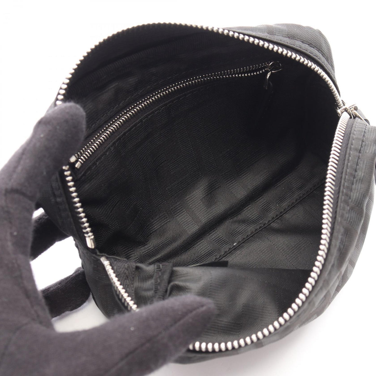 FENDI Zucca · Canvas Leather Pouch