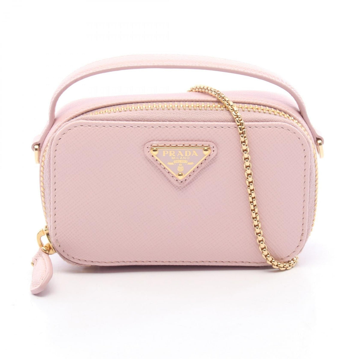 Prada Saffiano · Triangle Logo Mini Pouch