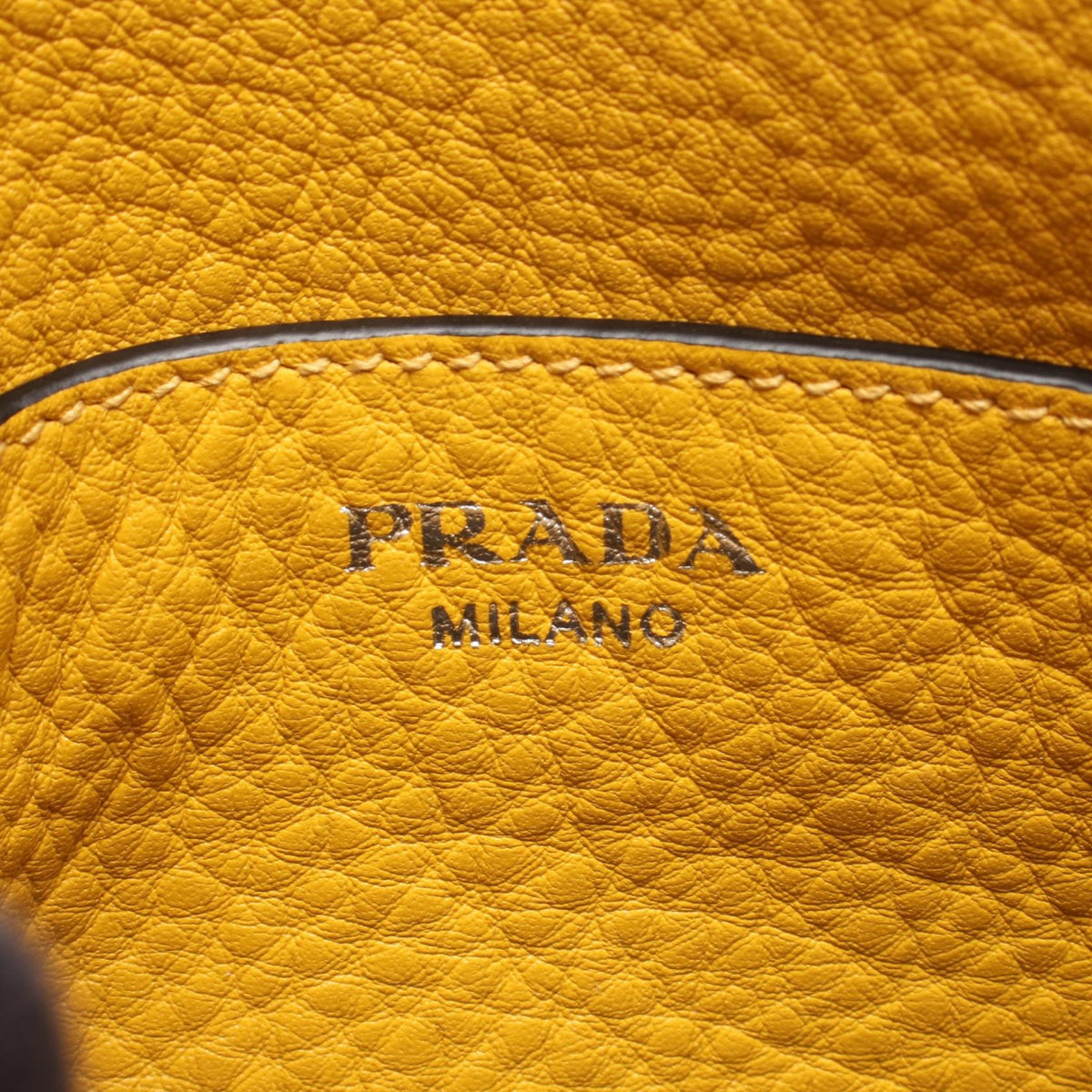 Prada Metal Logo Shoulder Bag · Leather