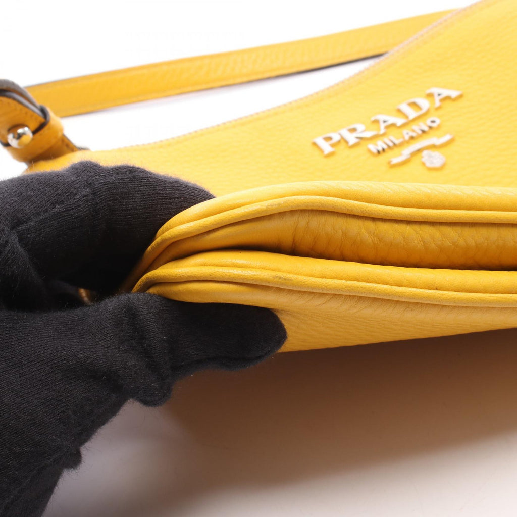 Prada Metal Logo Shoulder Bag · Leather