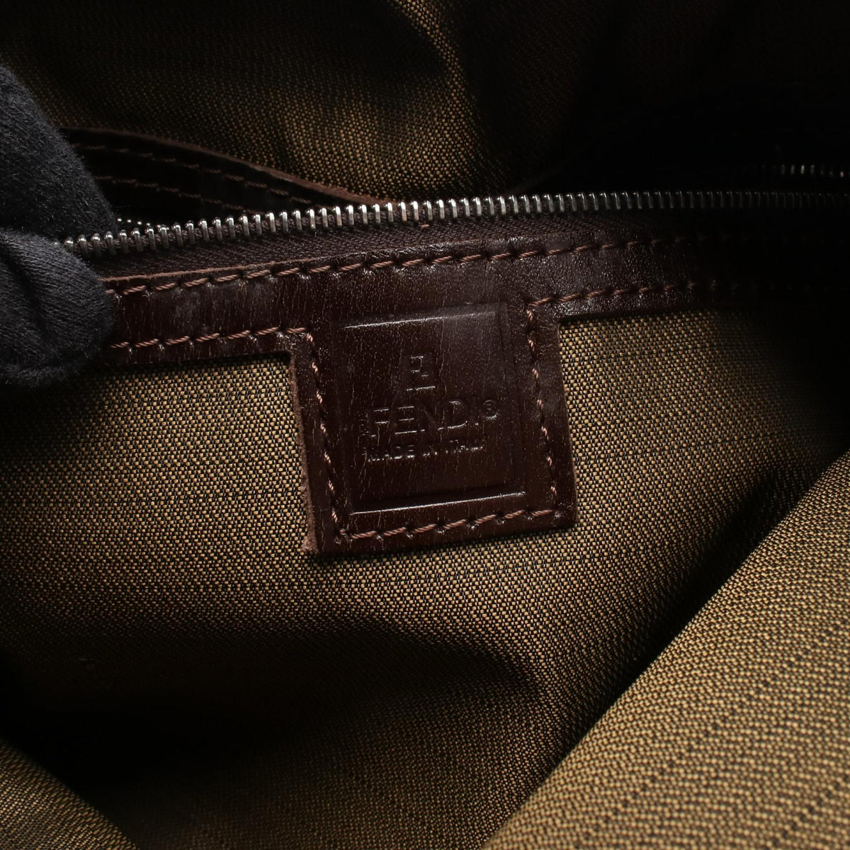 FENDI Zucca · Canvas & Leather Shoulder Bag