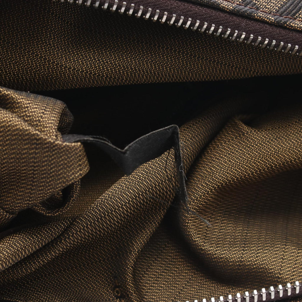 FENDI Zucca · Canvas & Leather Shoulder Bag