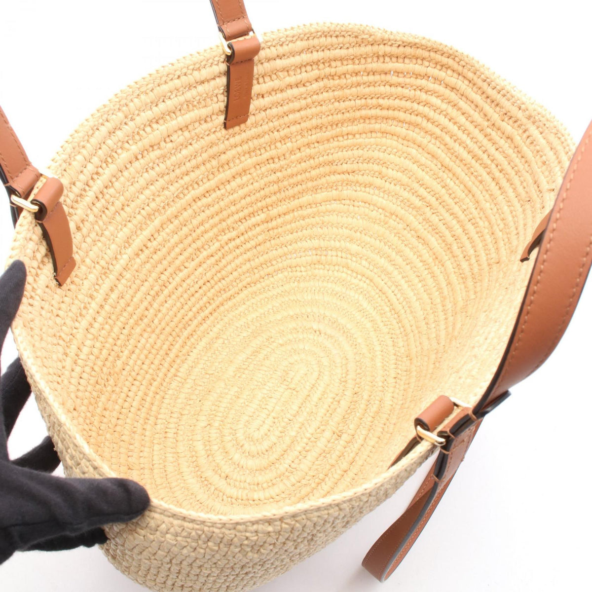 Loewe Eclipse Basket · Leather Raffia