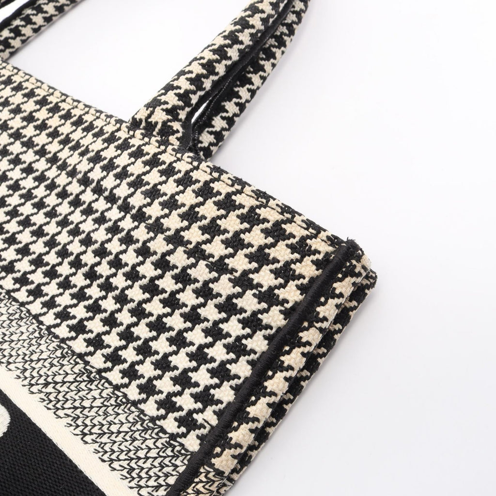 Dior Book Tote · Houndstooth · Canvas