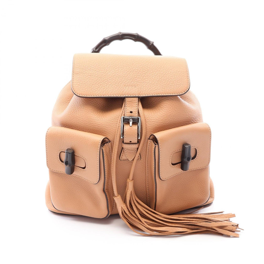 GUCCI Bamboo Rucksack · Leather