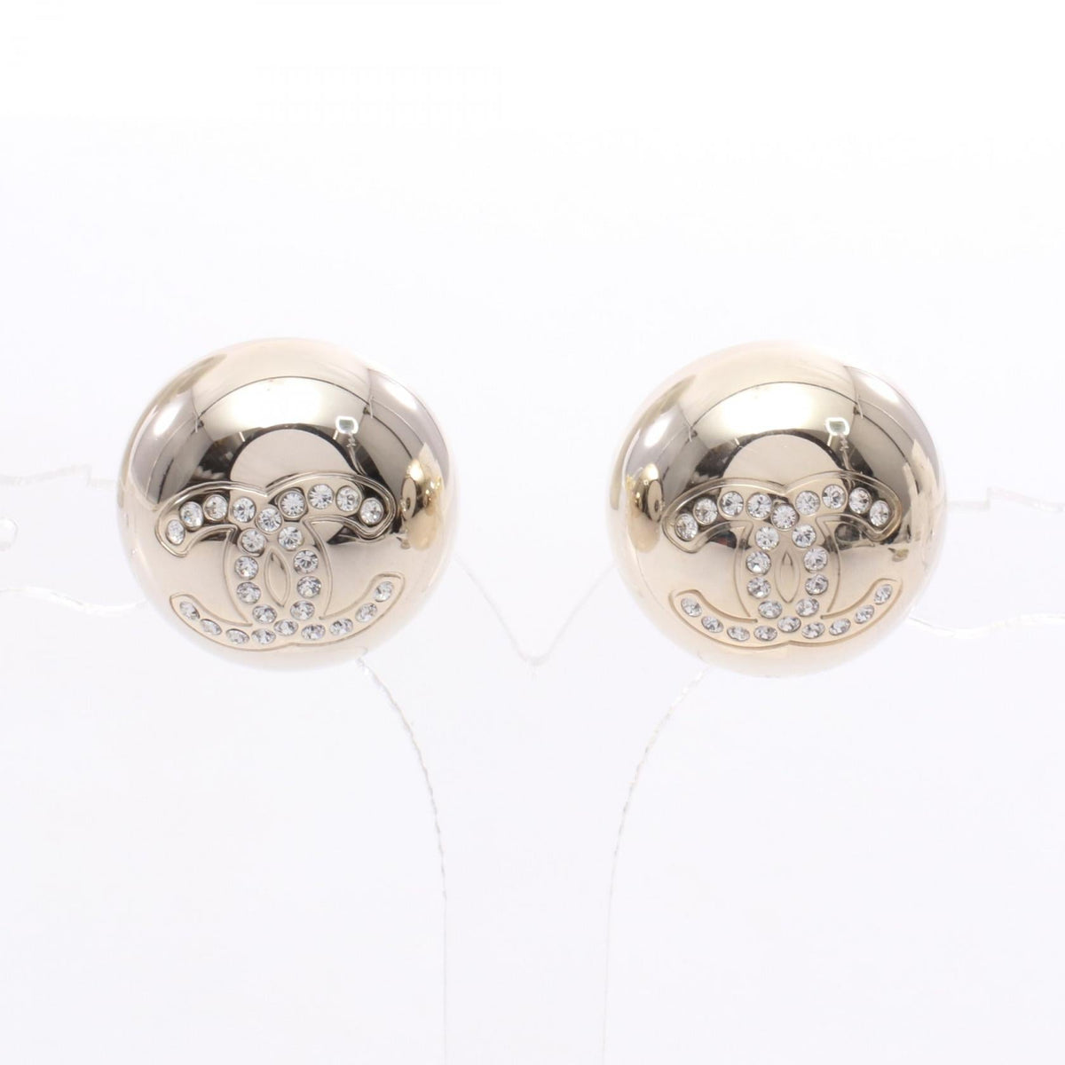 Chanel COCO Mark Ball · Rhinestone Earrings