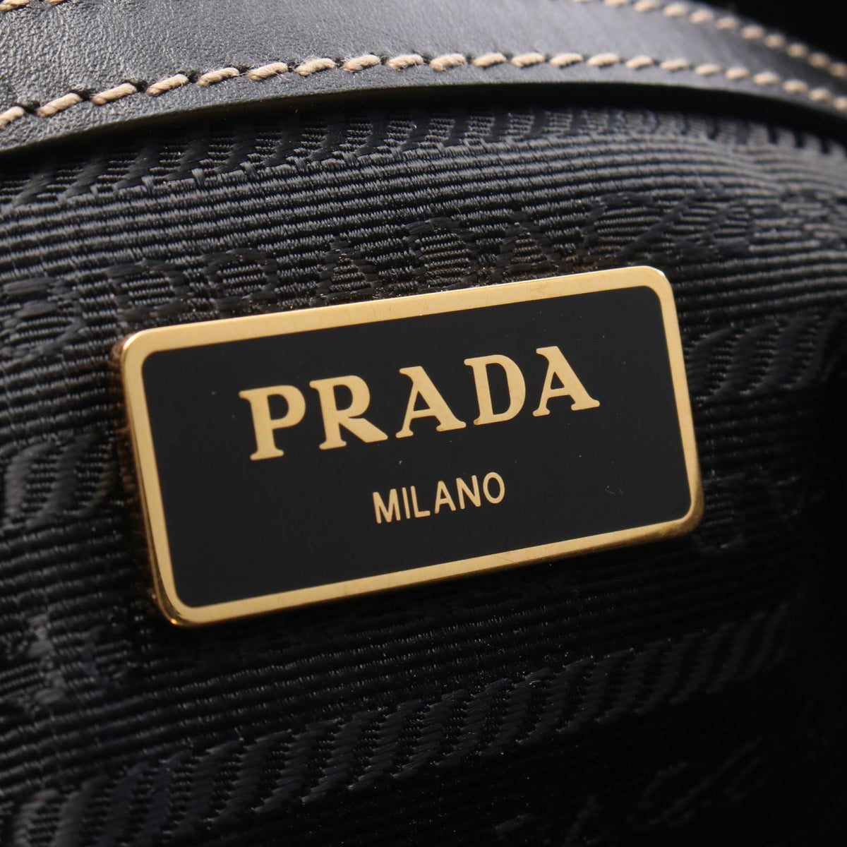 Prada Logo Jacquard · Canvas & Leather Tote