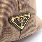 Prada Logo Jacquard · Canvas & Leather Tote