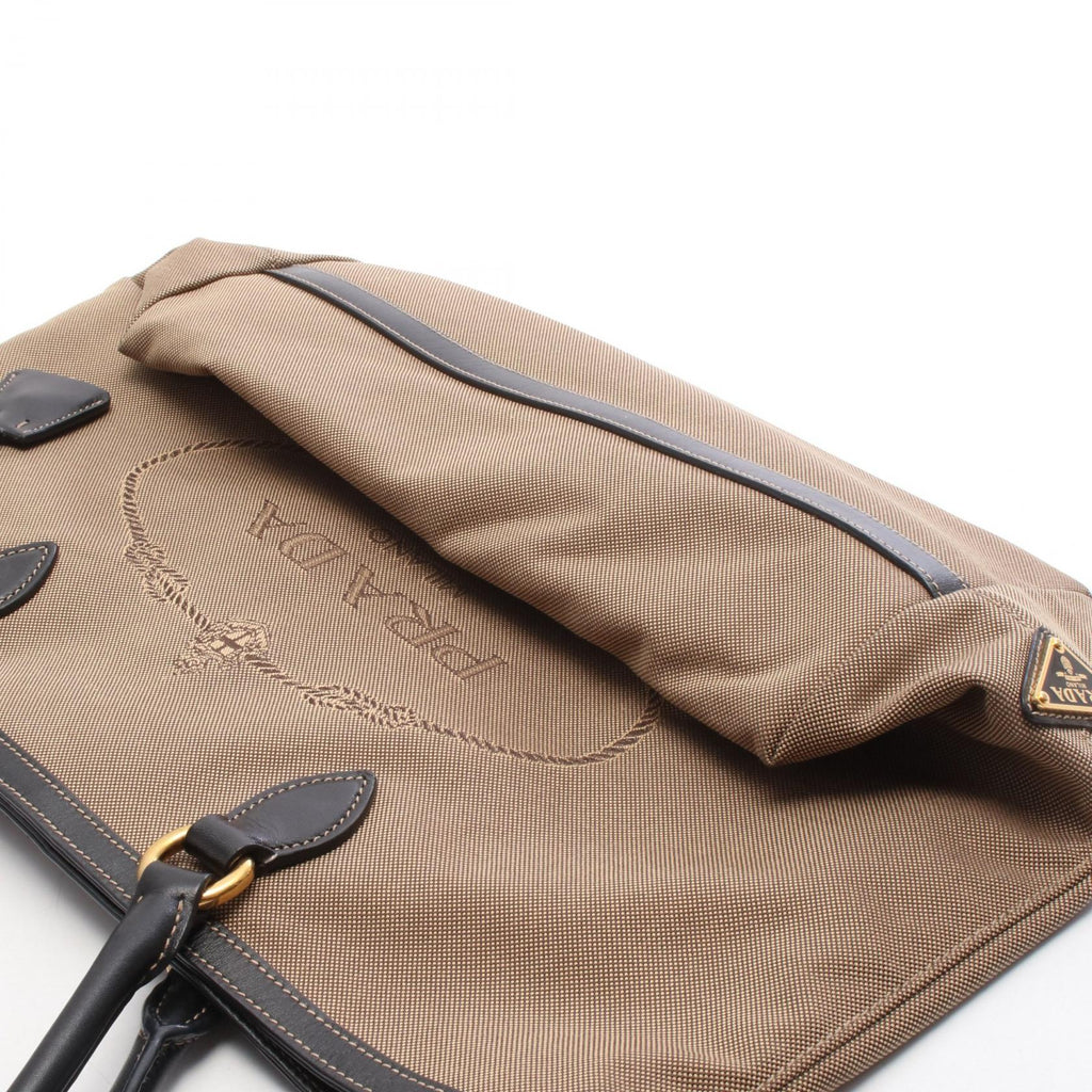 Prada Logo Jacquard · Canvas & Leather Tote