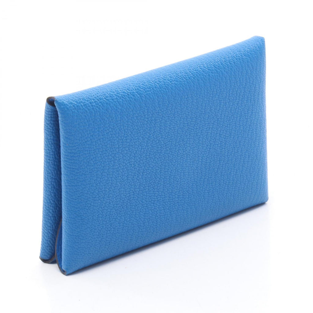 Hermès Calvi Duo · Chèvre · Bleu Hydra