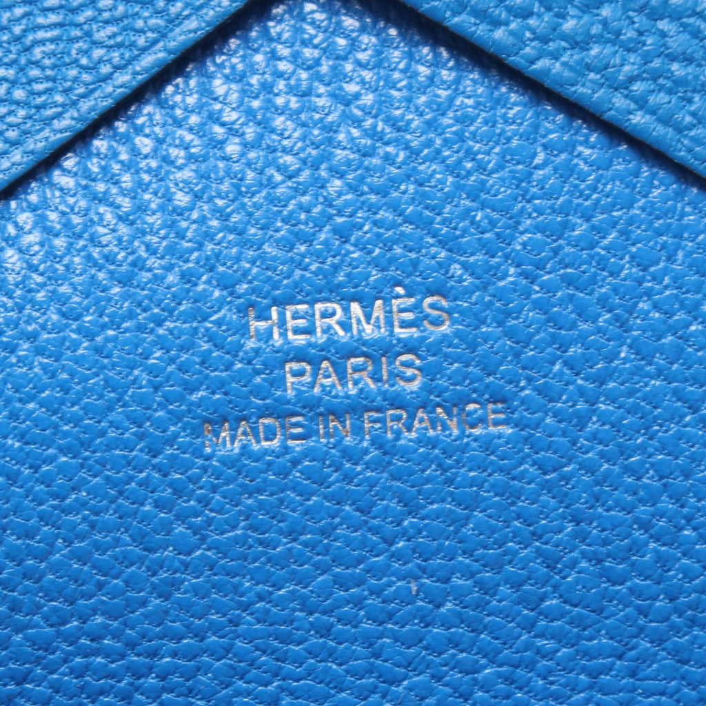 Hermès Calvi Duo · Chèvre · Bleu Hydra