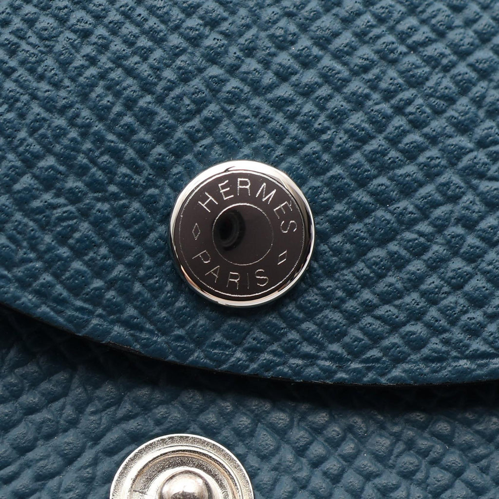Hermès Calvi Duo · Bleu de Presse · Epsom