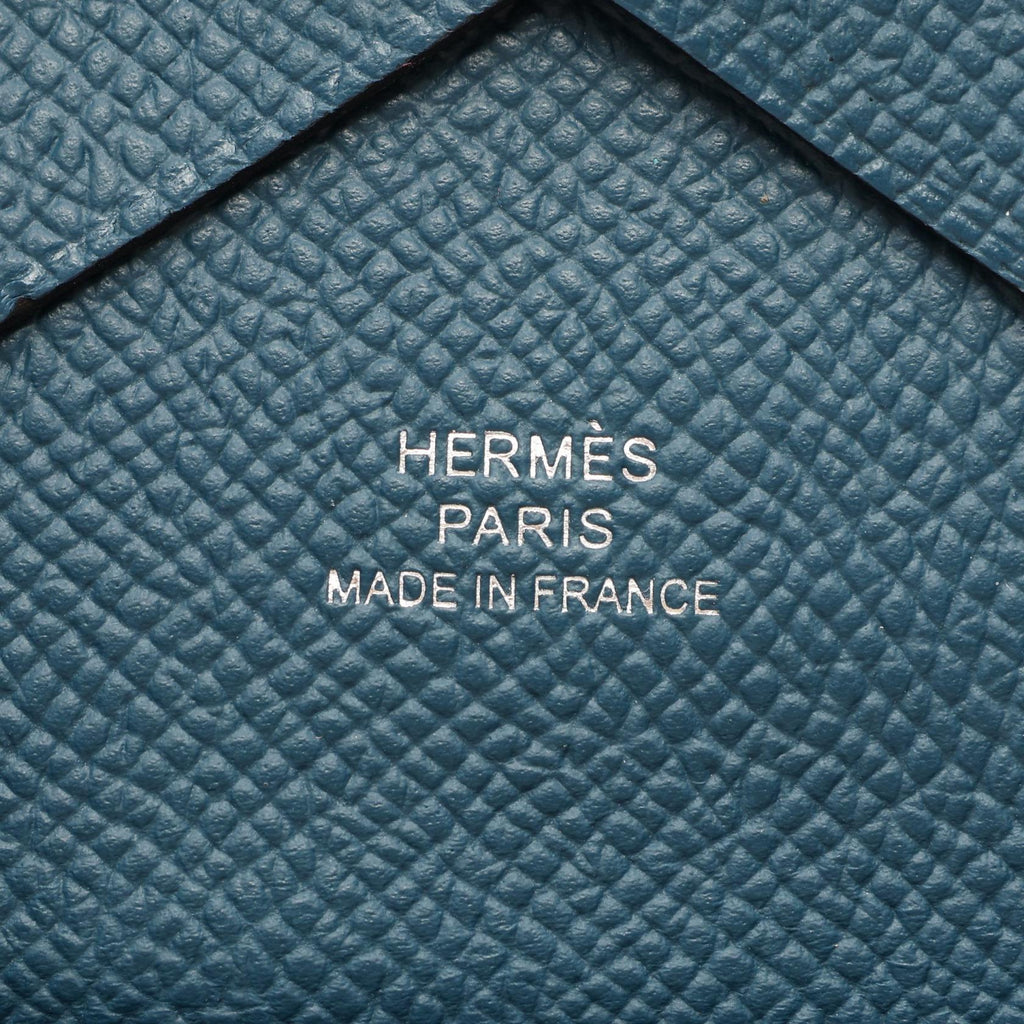 Hermès Calvi Duo · Bleu de Presse · Epsom