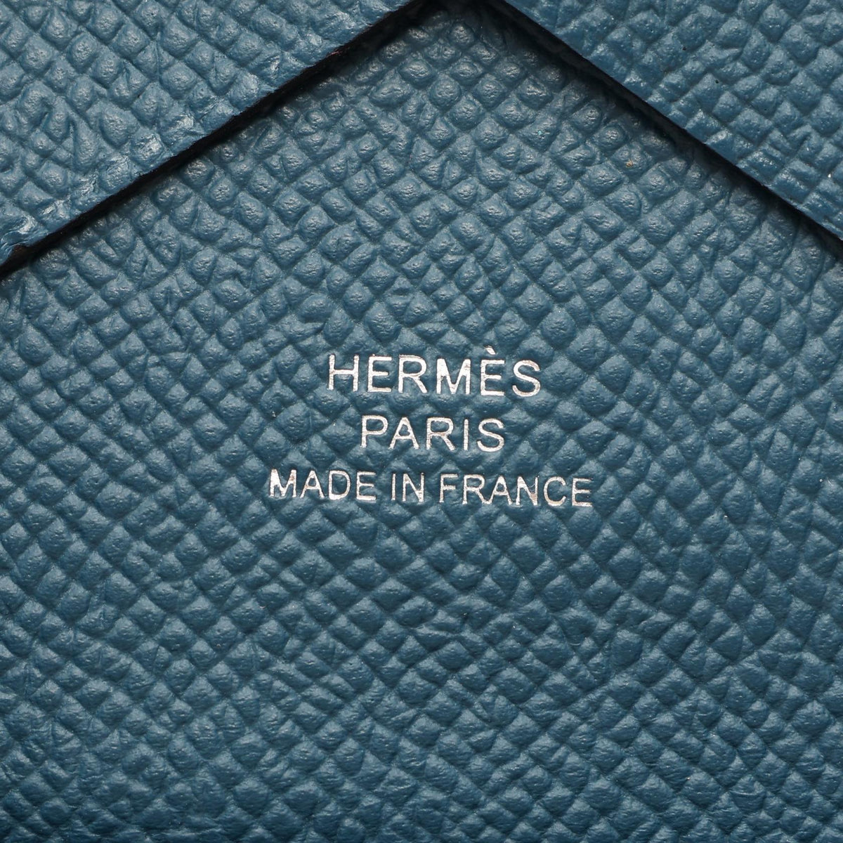 Hermès Calvi Duo · Bleu de Presse · Epsom