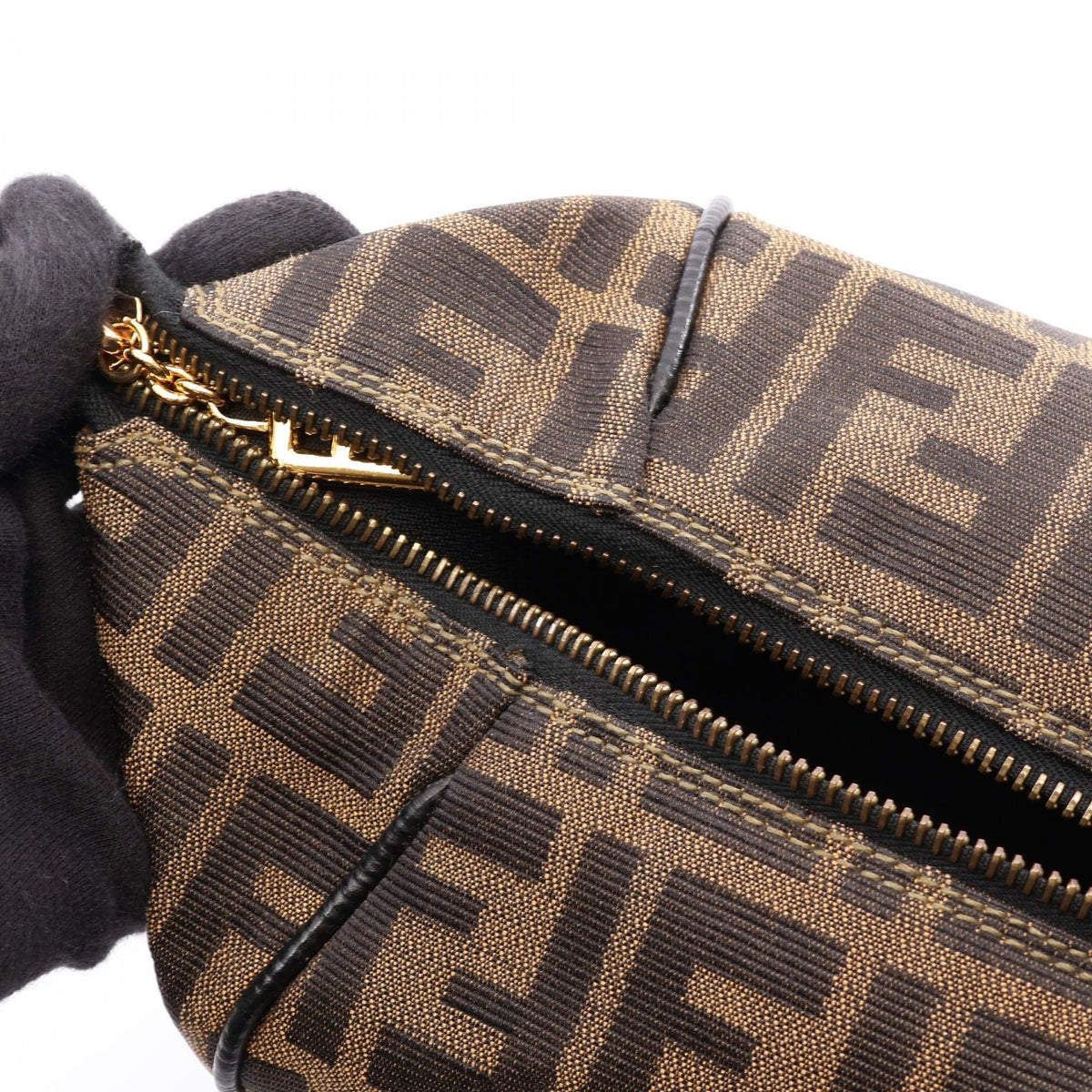 Fendi Zucca · Canvas Leather Handbag
