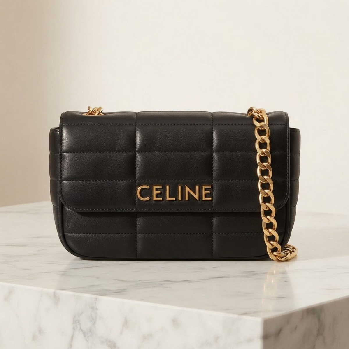 CELINE Monochrome · Leather Shoulder Bag