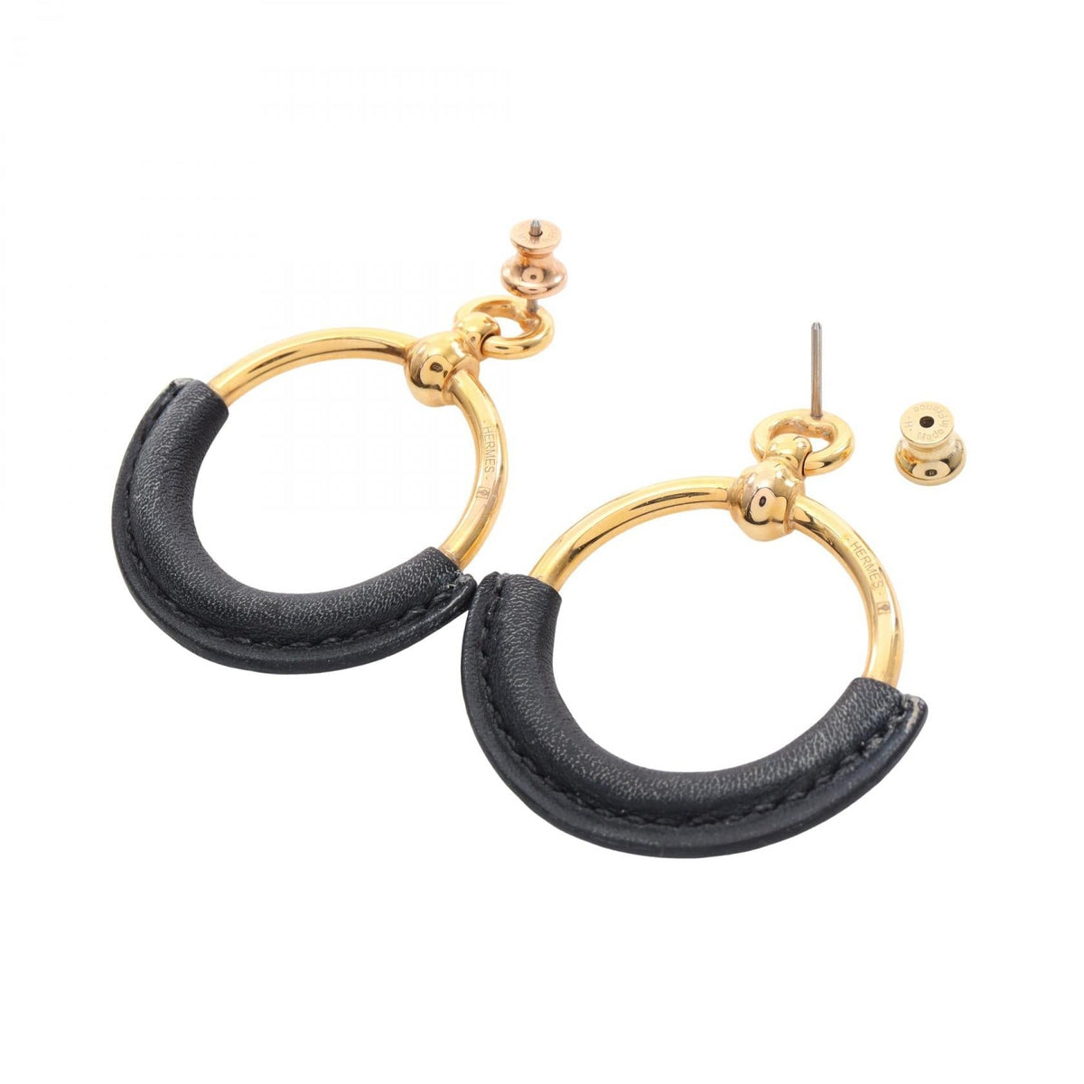 Hermès Loop Grand Earrings · Leather