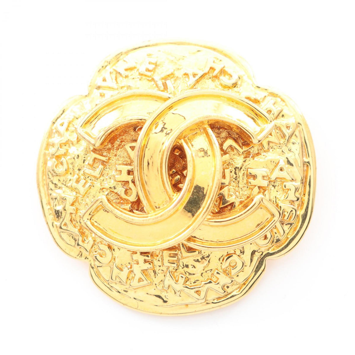 Chanel CC Logo Brooch · Gold Plated
