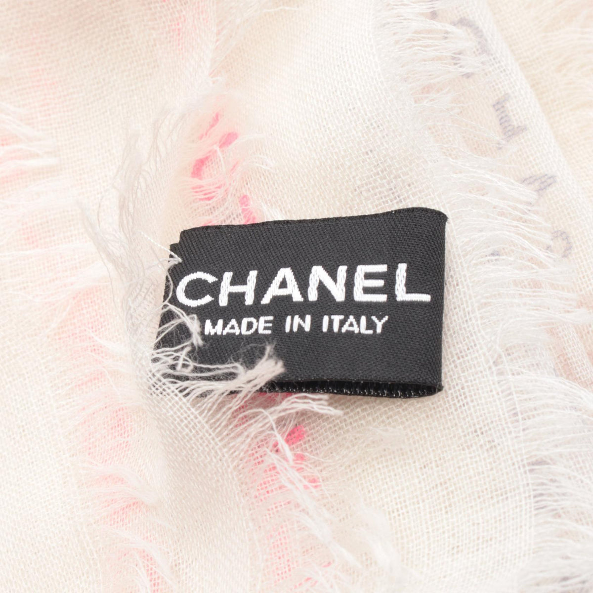 CHANEL Silk & Cashmere Text Stole