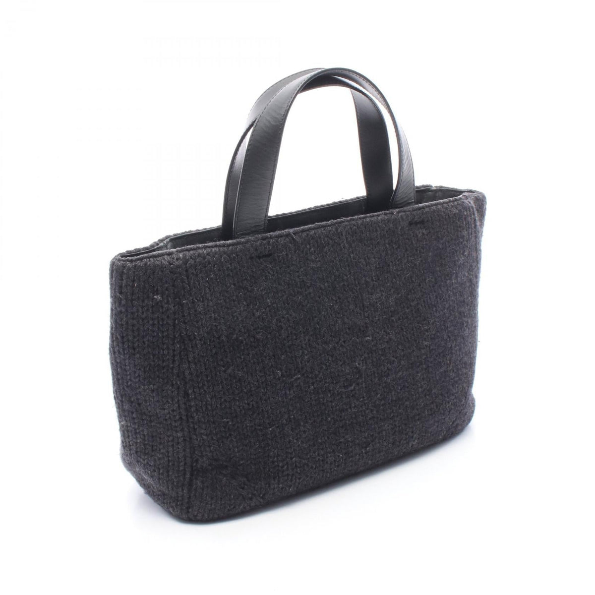 Prada Triangle Logo · Tote · Knit Leather