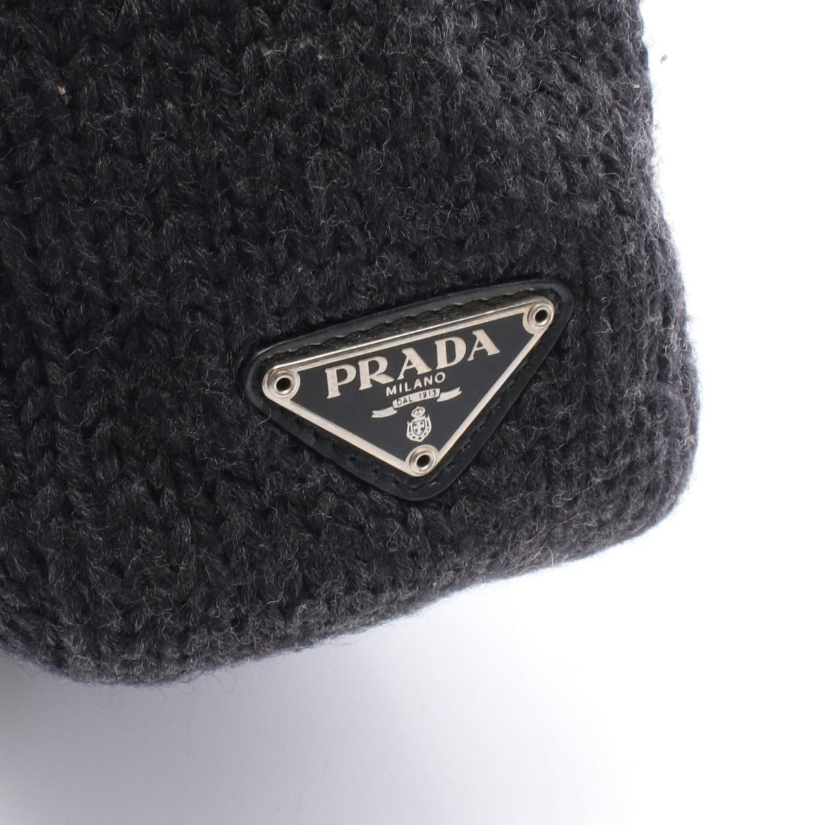 Prada Triangle Logo · Tote · Knit Leather
