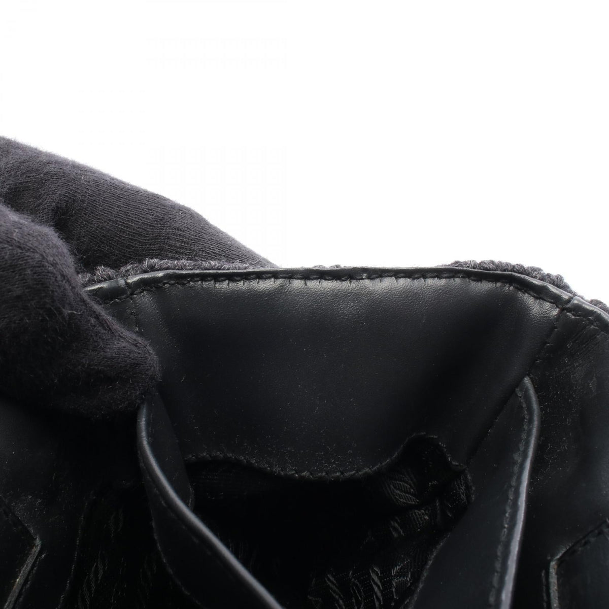 Prada Triangle Logo · Tote · Knit Leather