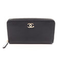 CHANEL CC Logo · Leather Zip Wallet