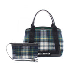 BALENCIAGA Navy Cabas S · Check Tote