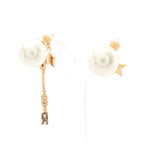 DIOR Tribal · Logo Pierced Earrings · Pearl