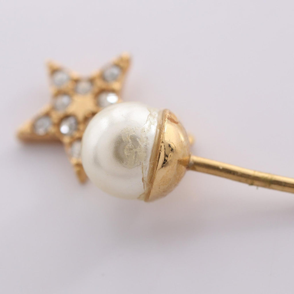 DIOR Tribal · Logo Pierced Earrings · Pearl