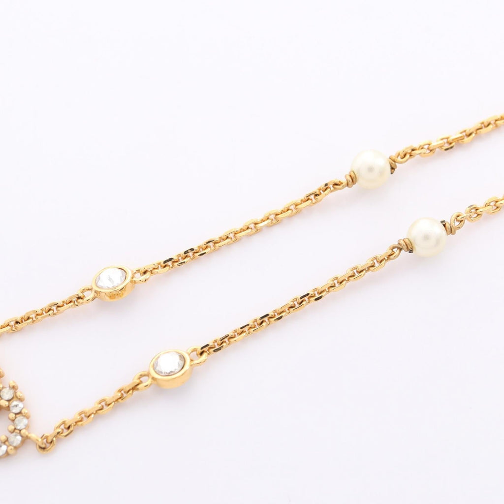 Dior CD Logo Necklace · Crystal & Pearl